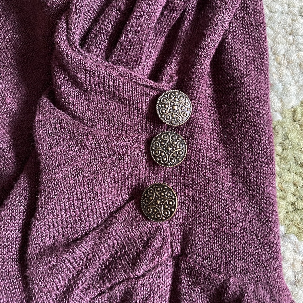 Moth I Anthro I Y2K I Sideswept Sweater Dress I Purple Motif - Picture 9 of 16